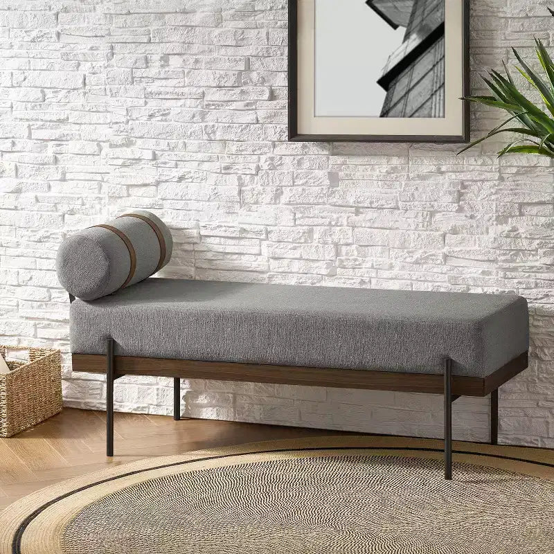 Banc d'entrée avec coussin amovible, style industriel
