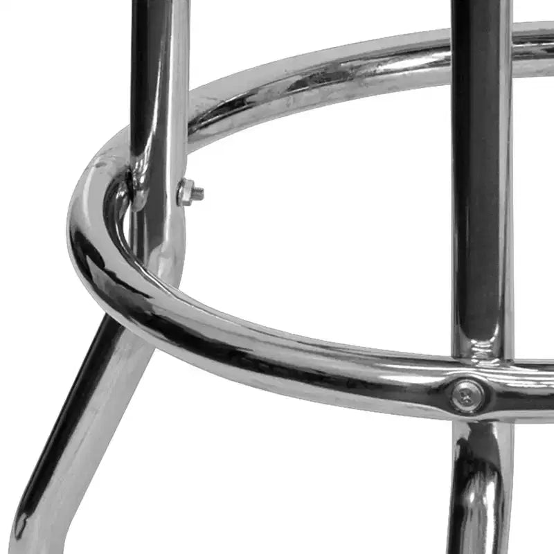 Tabouret de bar chromé à double anneau – Lot de 2