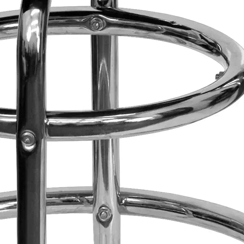 Tabouret de bar chromé à double anneau – Lot de 2