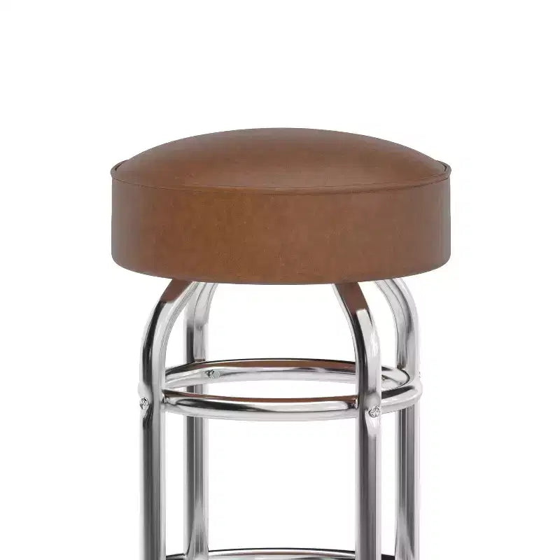 Tabouret de bar chromé à double anneau – Lot de 2