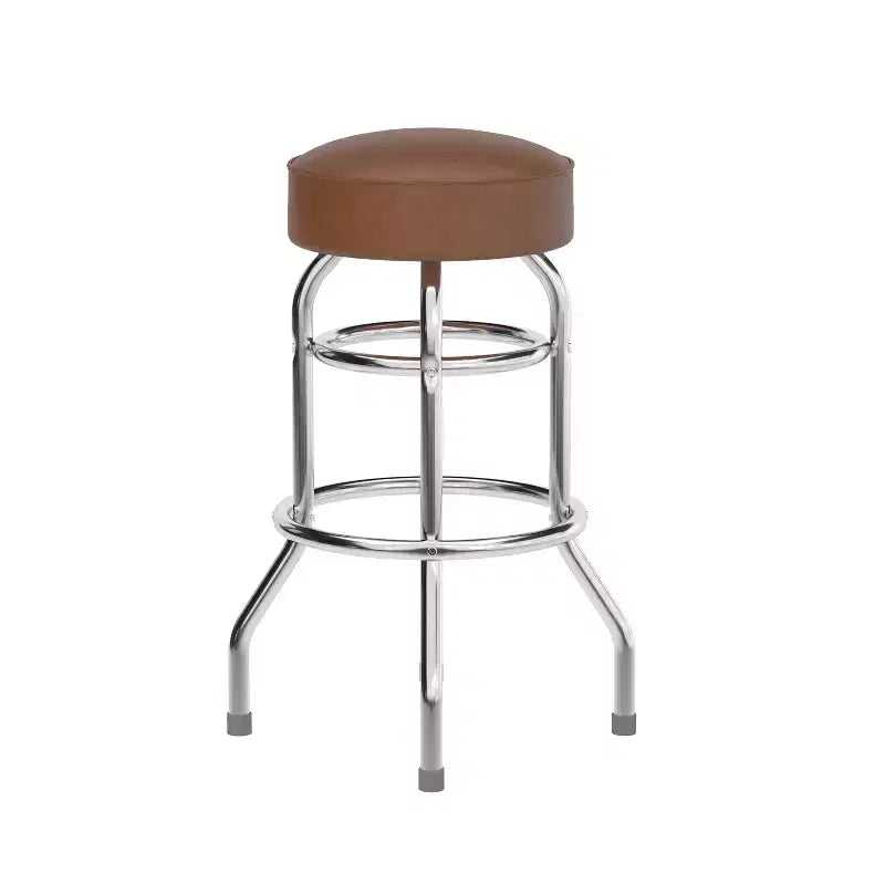 Tabouret de bar chromé à double anneau – Lot de 2