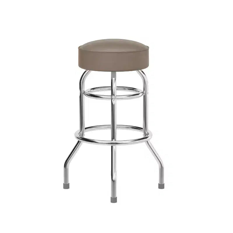 Tabouret de bar chromé à double anneau – Lot de 2