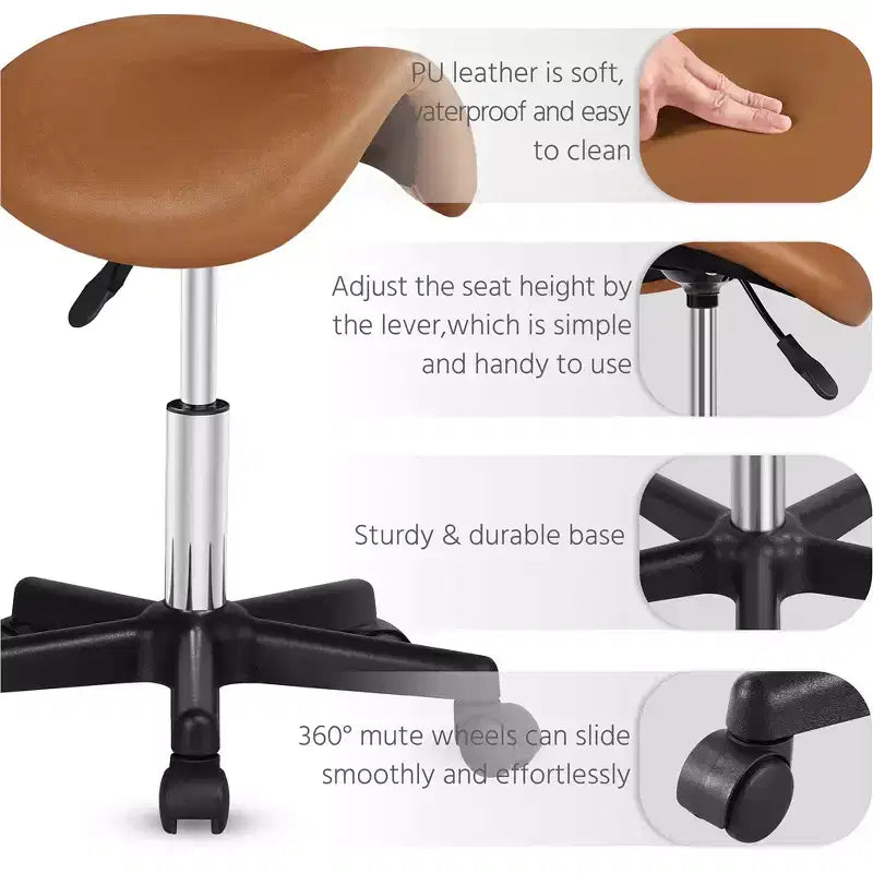 Tabouret à roulettes selle hydraulique réglable Chaise de salon