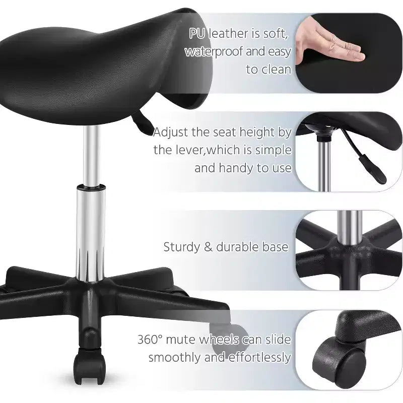 Tabouret à roulettes selle hydraulique réglable Chaise de salon