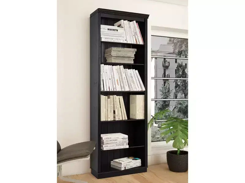 Bibliothèque ouverte à 6 étagères en bois massif