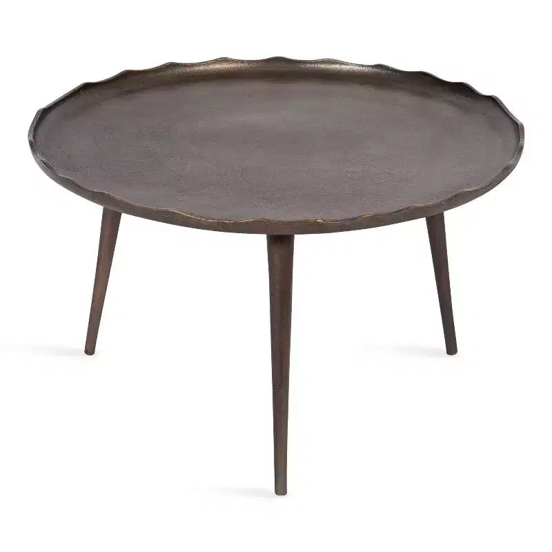 Table basse ronde, aluminium bronze