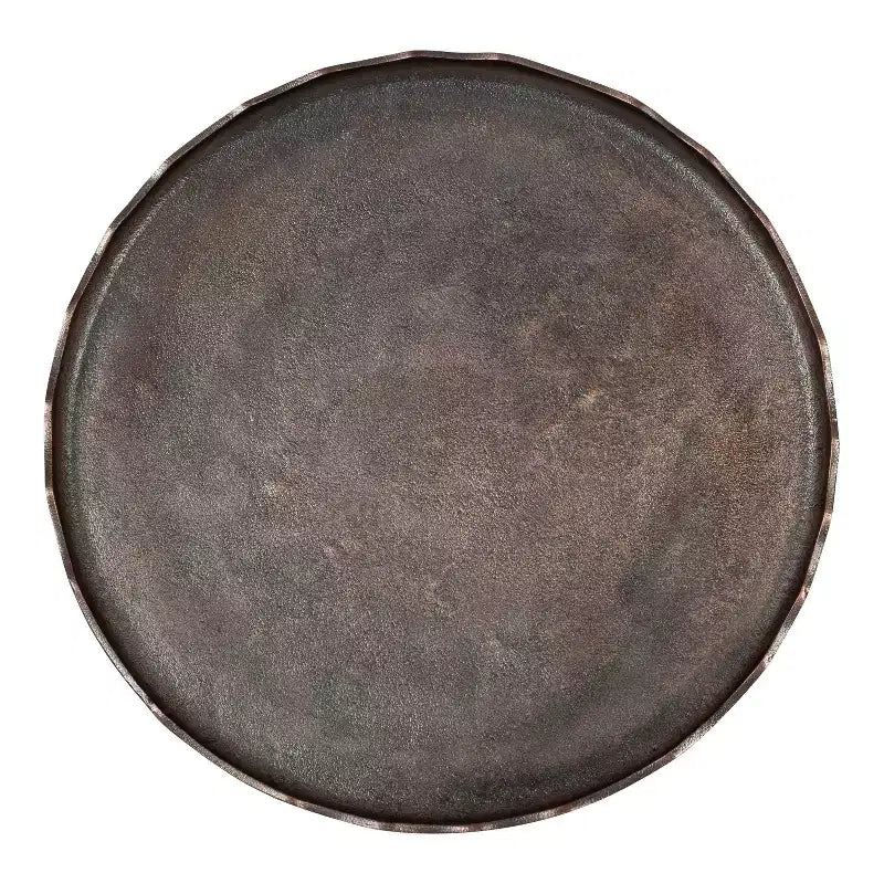 Table basse ronde, aluminium bronze
