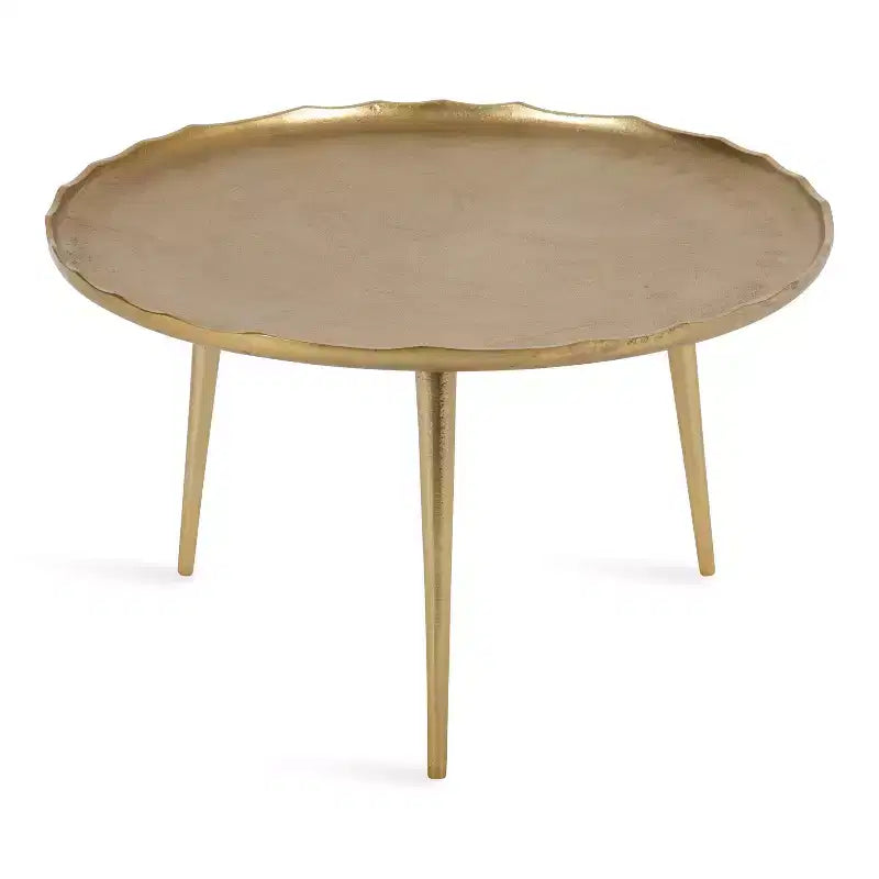 Table basse ronde, aluminium bronze