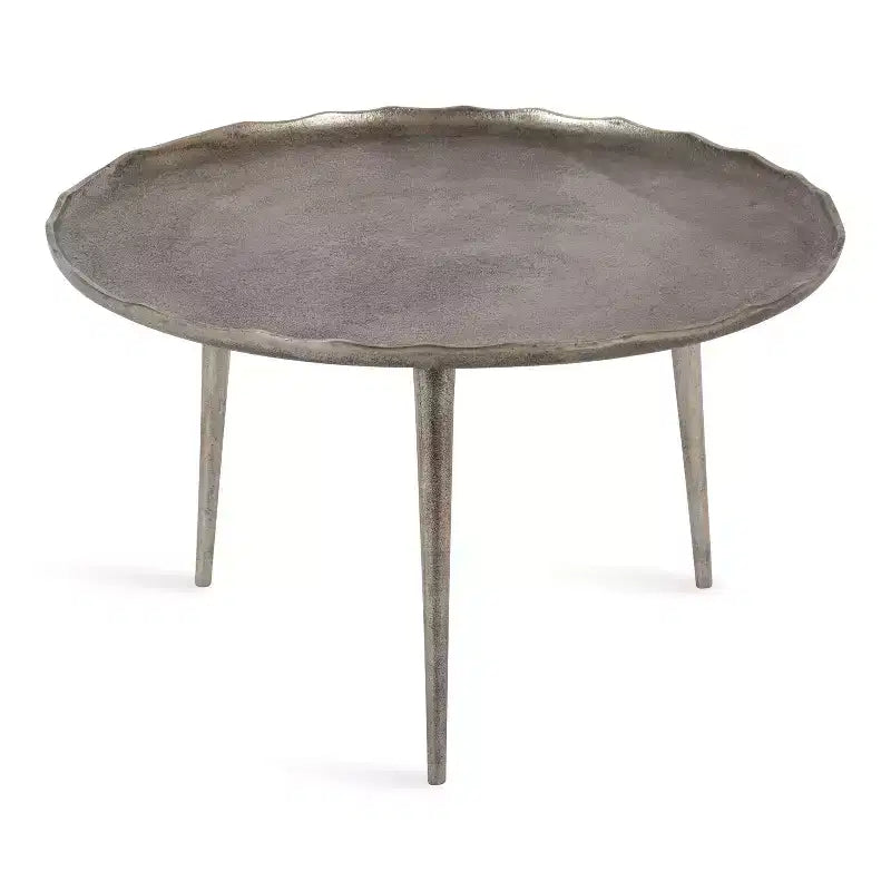 Table basse ronde, aluminium bronze