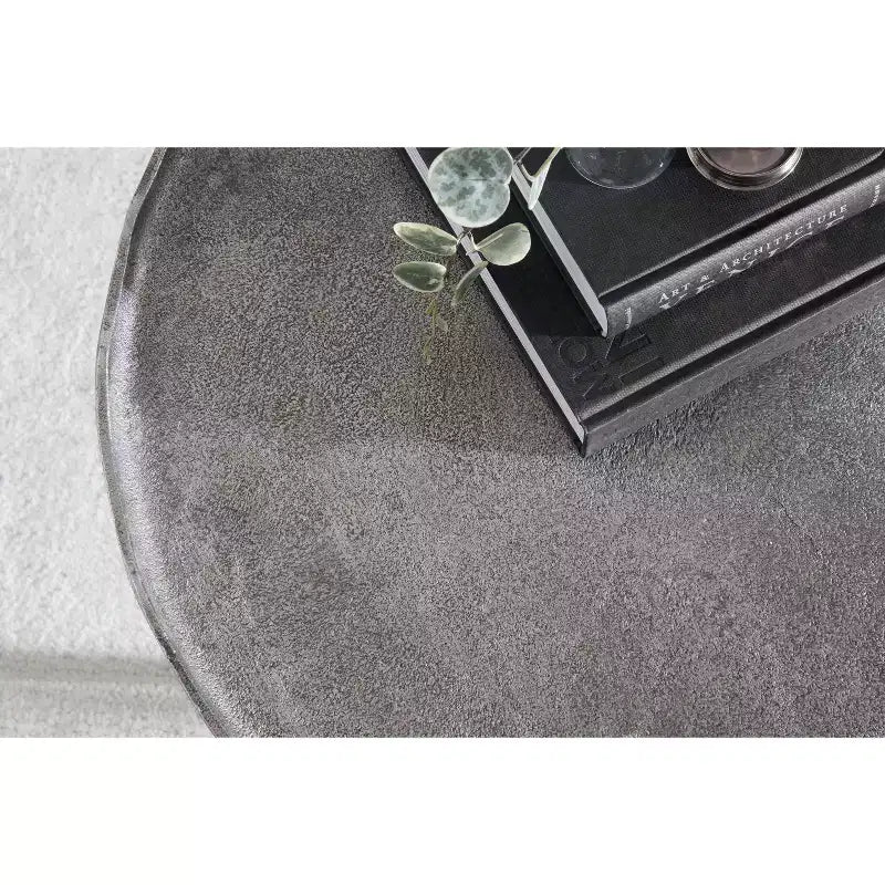 Table basse ronde, aluminium bronze