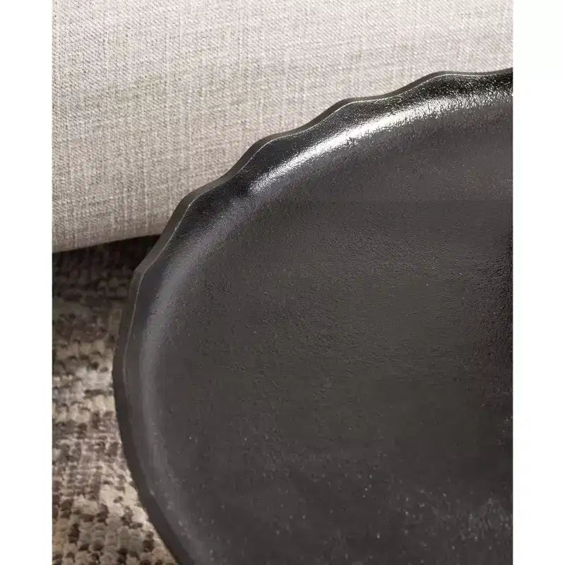 Table basse ronde, aluminium bronze