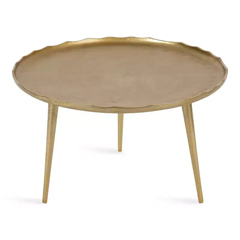 Table basse ronde, aluminium bronze