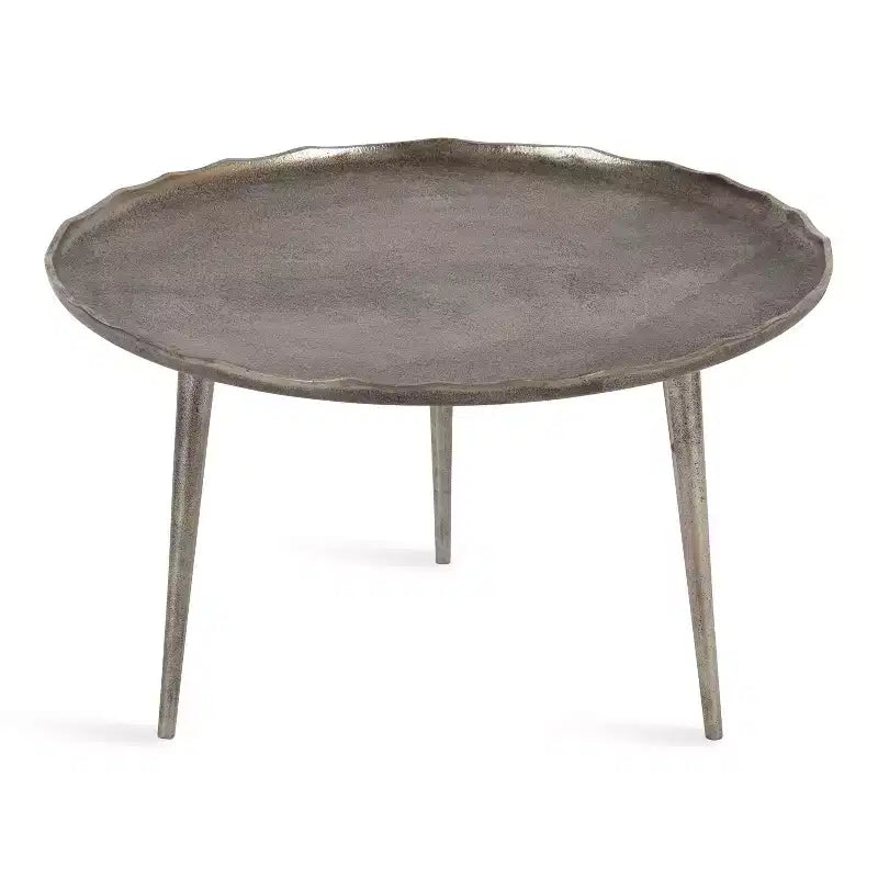 Table basse ronde, aluminium bronze