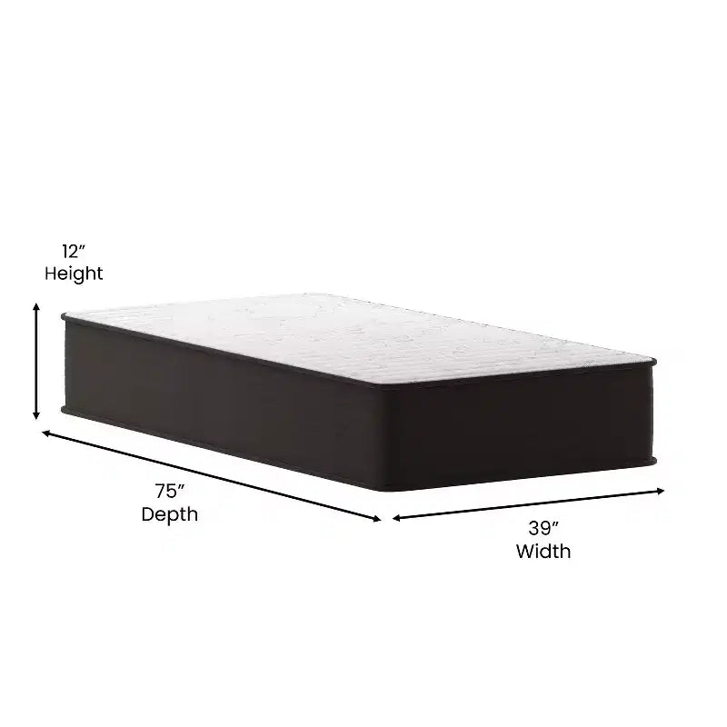 Matelas hybride 30 cm en mousse haute densité et ressorts ensachés, certifié CertiPUR-US, matelas en boîte