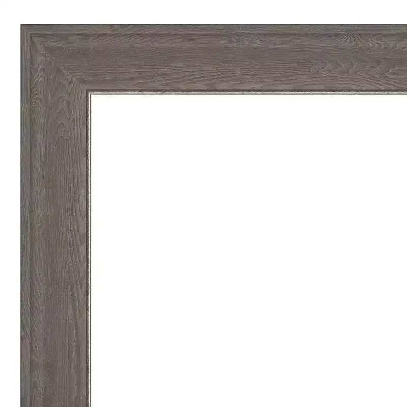 Petit miroir mural biseauté pour salle de bain, cadre en bois gris brun