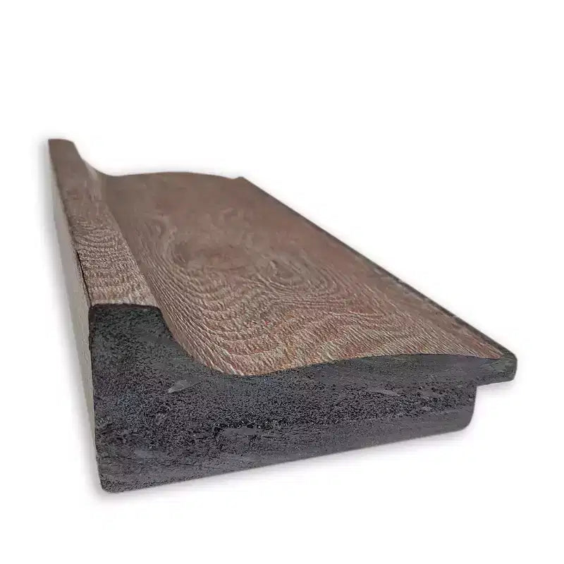Petit miroir mural biseauté pour salle de bain, cadre en bois gris brun