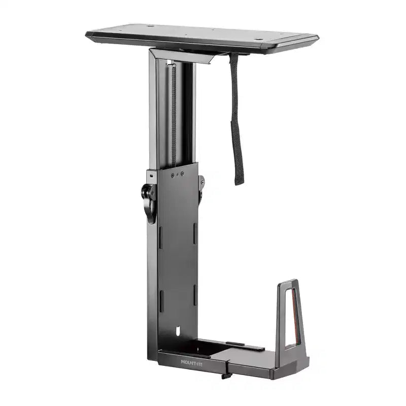 Support UC sous-bureau robuste de luxe avec rails coulissants, réglable en hauteur, capacité de 15 kg, noir