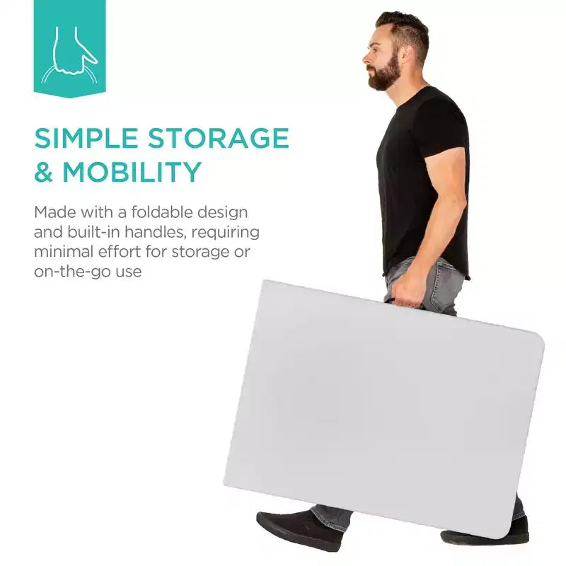 Table pliante en plastique de 1,8 m, pour intérieur et extérieur, robuste, portable avec poignée et verrouillage