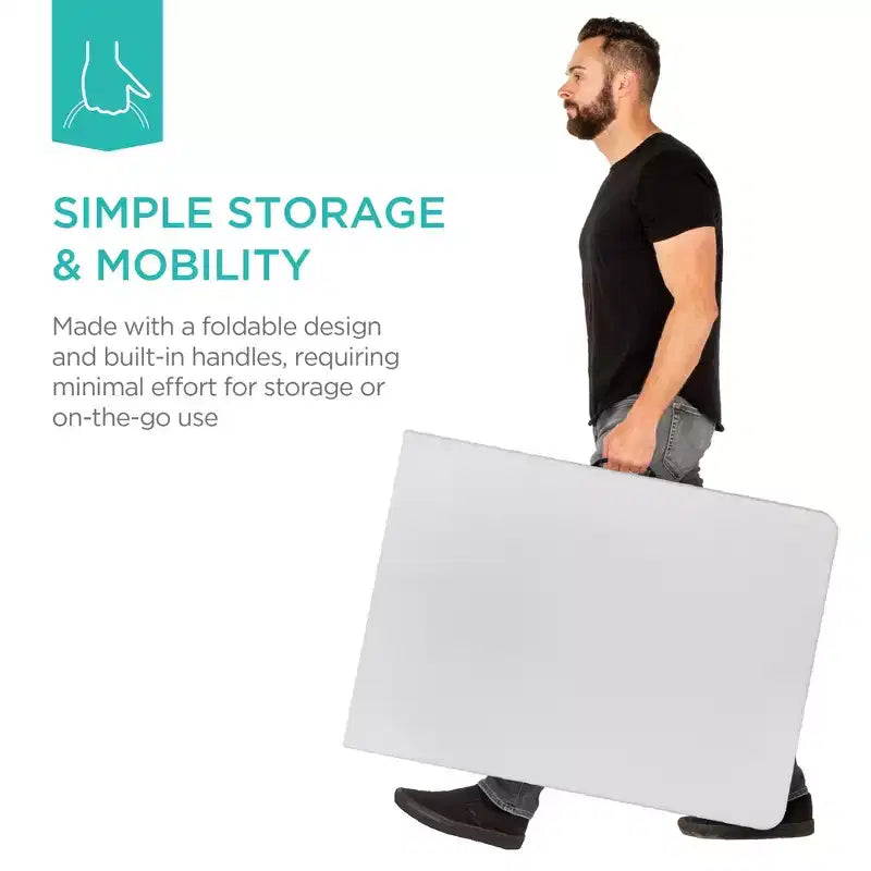 Table pliante en plastique de 1,8 m, pour intérieur et extérieur, robuste, portable avec poignée et verrouillage