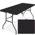 Table pliante en plastique de 1,8 m, pour intérieur et extérieur, robuste, portable avec poignée et verrouillage