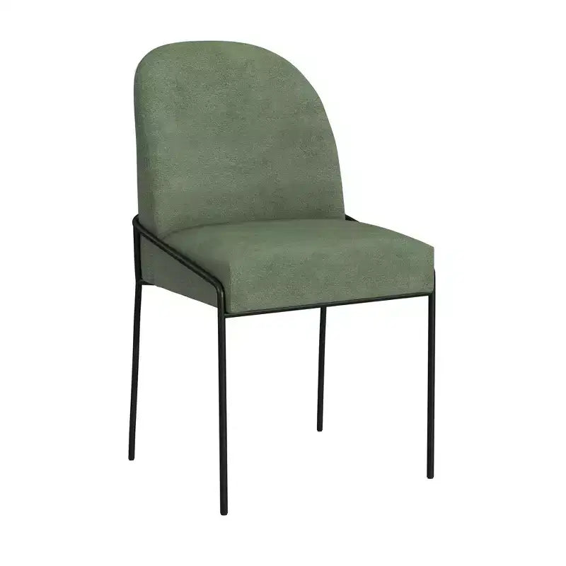 Chaise de salle à manger moderne en métal et velours