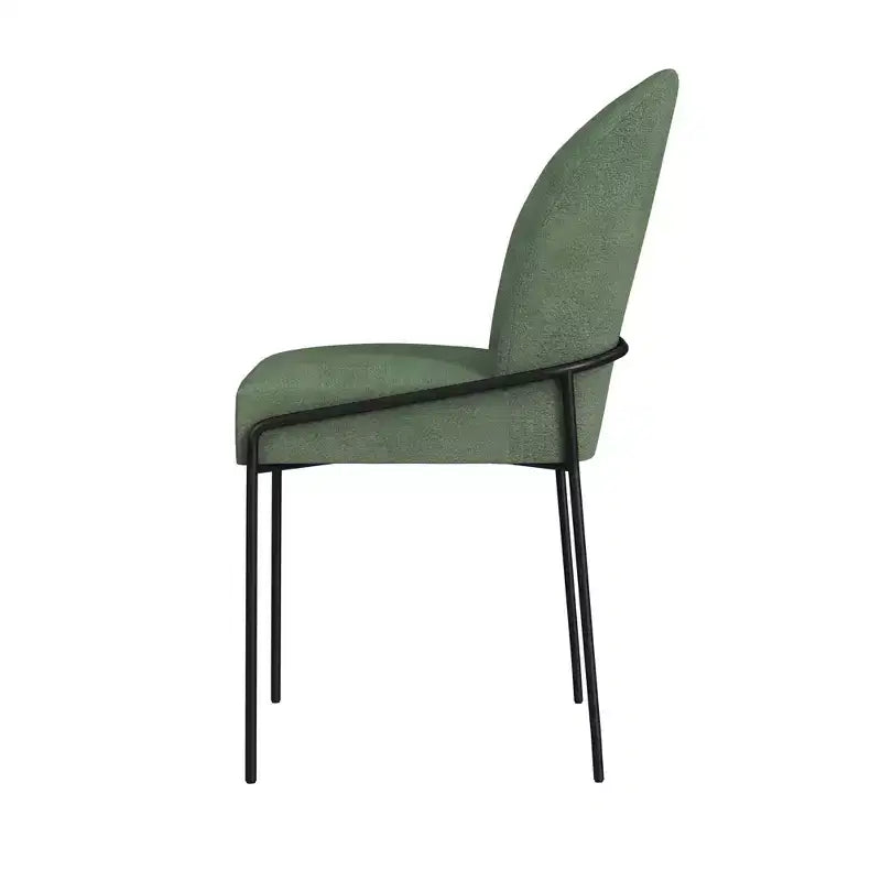Chaise de salle à manger moderne en métal et velours