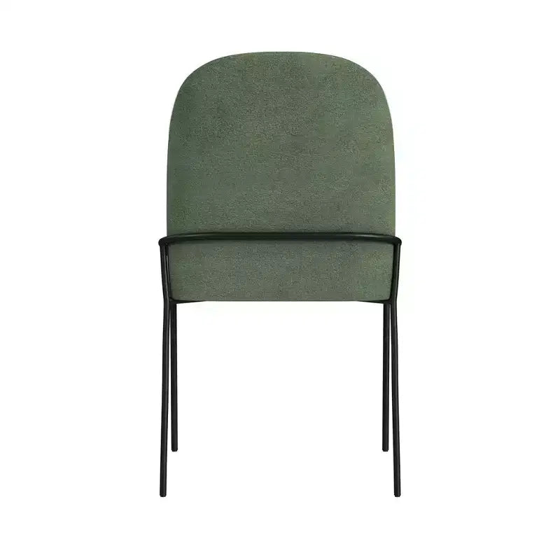 Chaise de salle à manger moderne en métal et velours