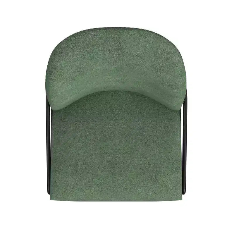 Chaise de salle à manger moderne en métal et velours
