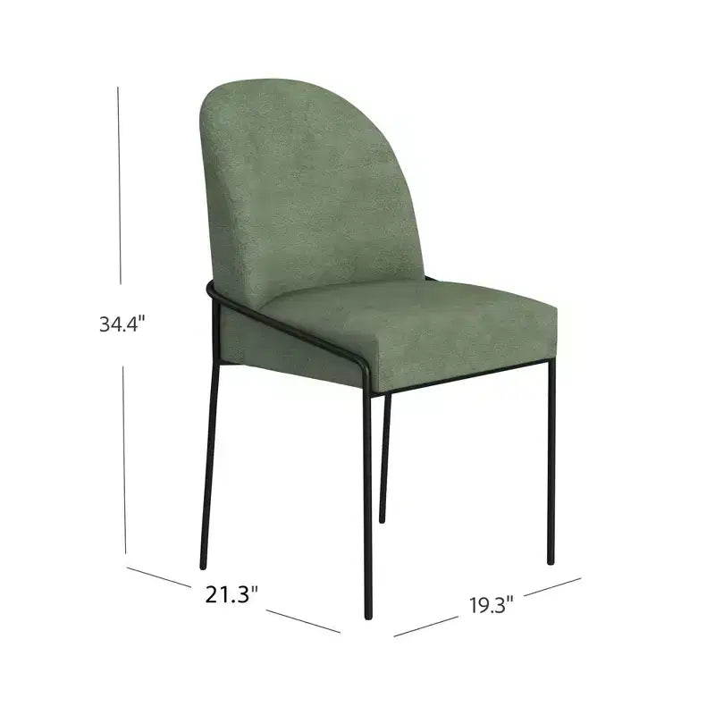 Chaise de salle à manger moderne en métal et velours