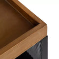 Chariot de rangement rectangulaire en métal, 18"x7"x30", naturel et noir