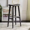 Tabouret de bar en bois, bois délavé noir/blanc
