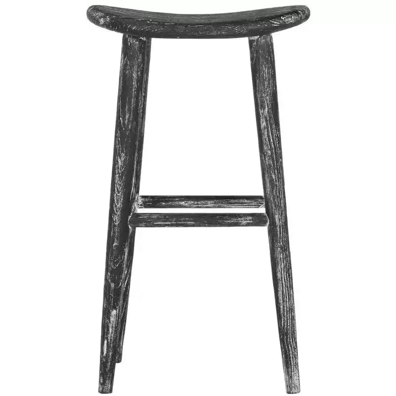 Tabouret de bar en bois, bois délavé noir/blanc