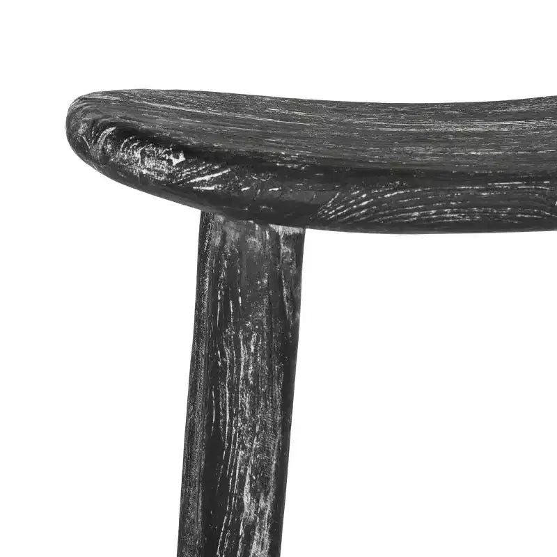 Tabouret de bar en bois, bois délavé noir/blanc