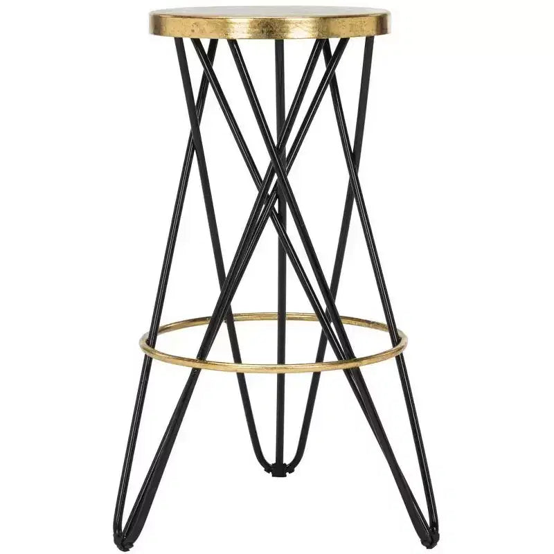 Tabouret de bar Gold Leaf, Blanc et Or