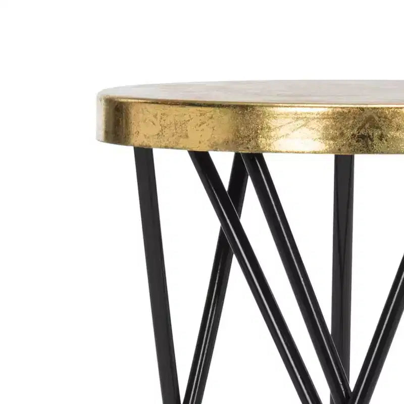 Tabouret de bar Gold Leaf, Blanc et Or