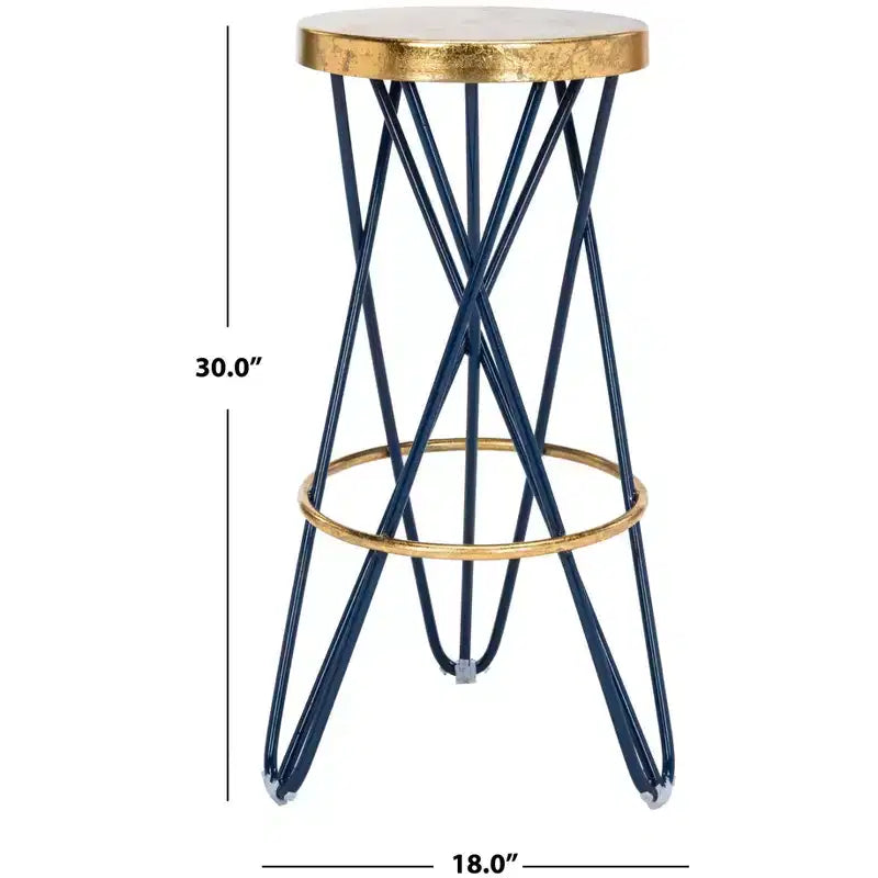 Tabouret de bar Gold Leaf, Blanc et Or