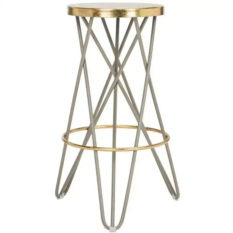 Tabouret de bar Gold Leaf, Blanc et Or