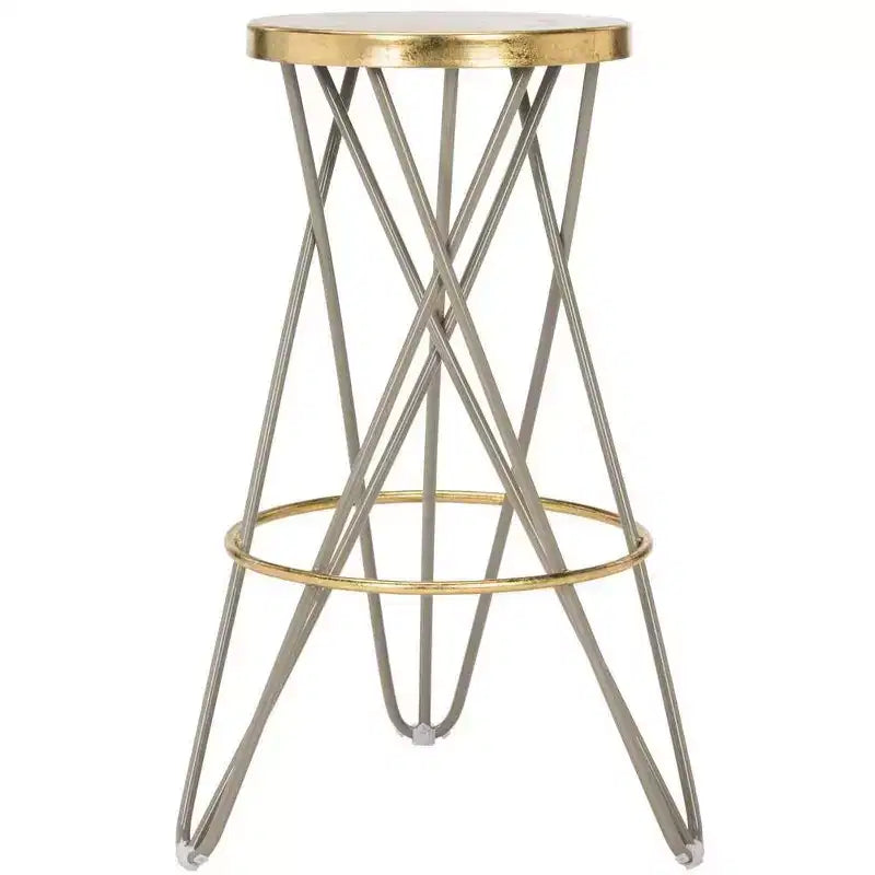 Tabouret de bar Gold Leaf, Blanc et Or