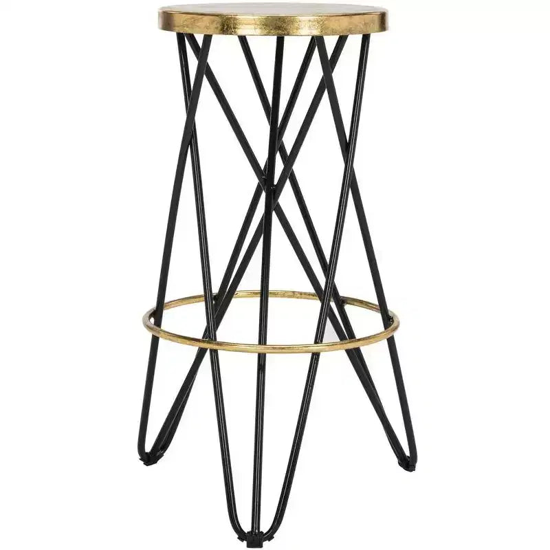 Tabouret de bar Gold Leaf, Blanc et Or