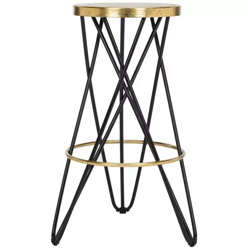 Tabouret de bar Gold Leaf, Blanc et Or