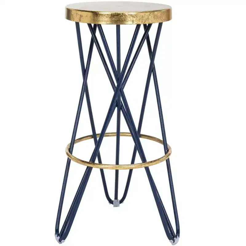 Tabouret de bar Gold Leaf, Blanc et Or