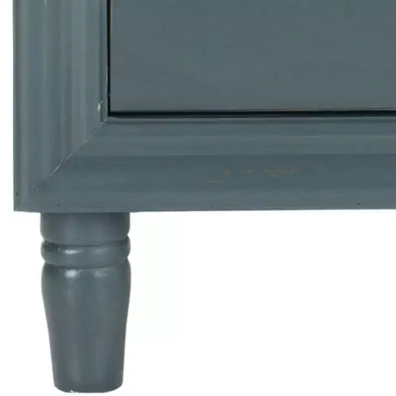 Table de chevet avec tiroirs de rangement, bois d'orme gris cendré