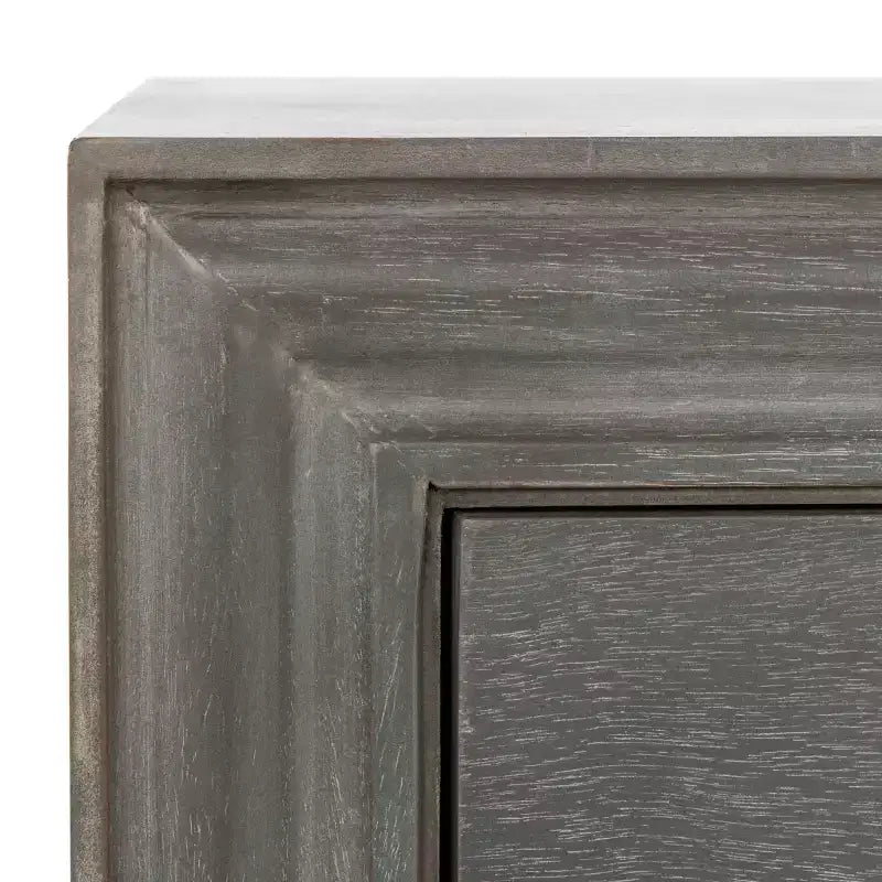 Table de chevet avec tiroirs de rangement, bois d'orme gris cendré