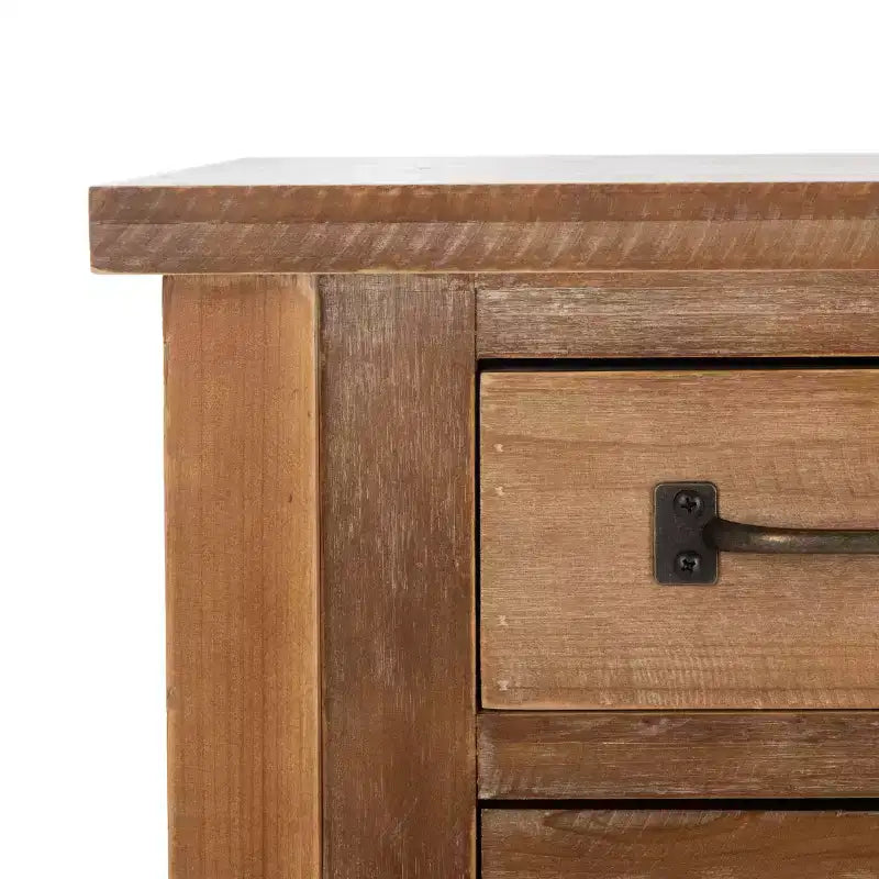 Table d'appoint apothicaire à 9 tiroirs, chêne naturel