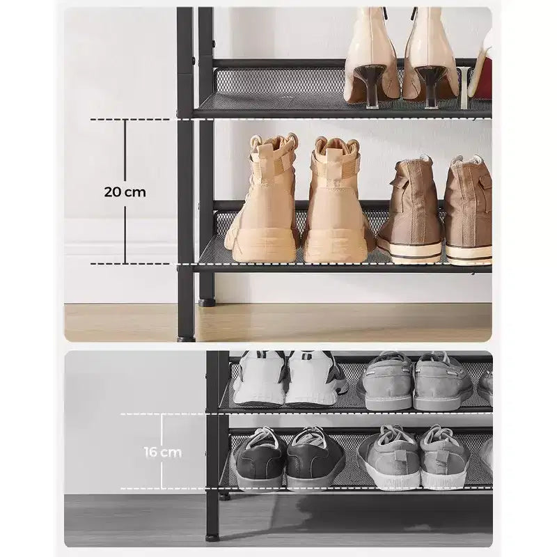 Meuble à chaussures 4 niveaux pour entrée, capacité de 12 à 15 paires
