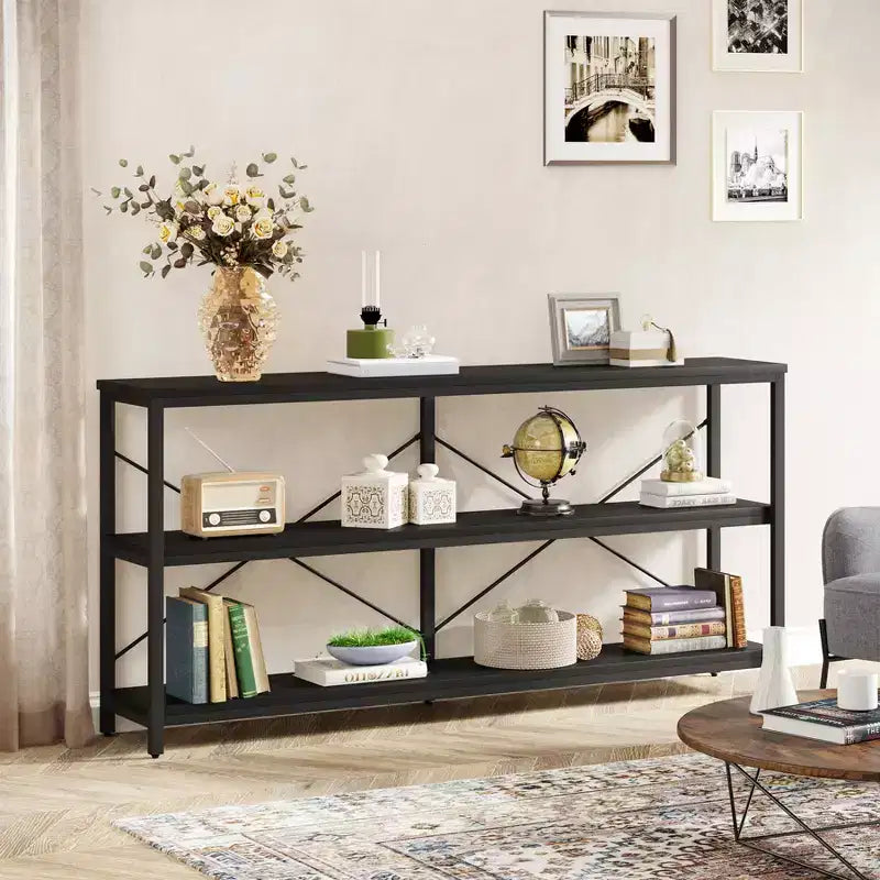 Meuble TV console/table de canapé à 3 niveaux de 55 po
