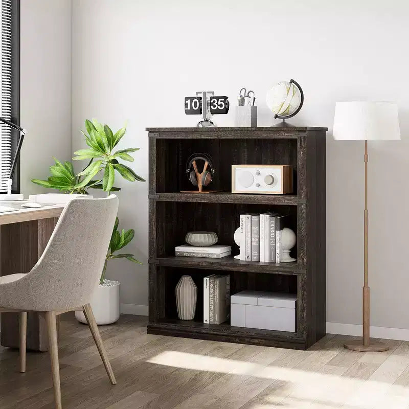 Étagère à livres à 3 niveaux, étagère de rangement sur pied de 101,6 cm de haut