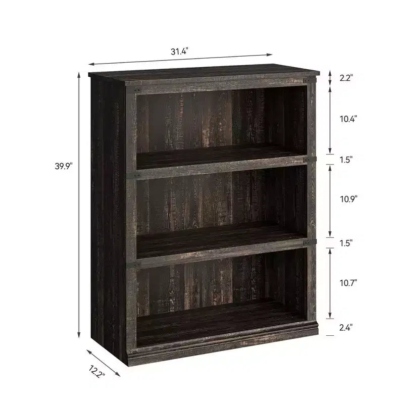 Étagère à livres à 3 niveaux, étagère de rangement sur pied de 101,6 cm de haut