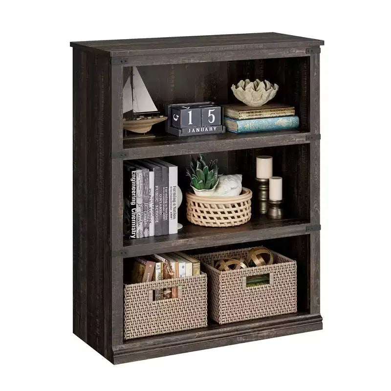 Étagère à livres à 3 niveaux, étagère de rangement sur pied de 101,6 cm de haut