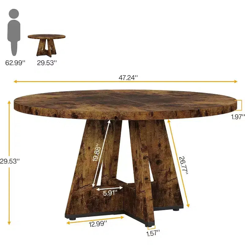 Table à manger ronde de 47 po pour 4 personnes